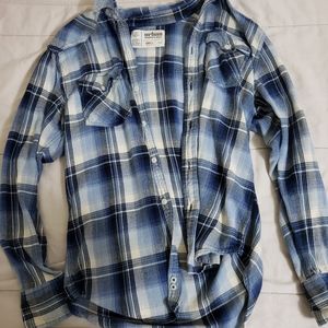 Small unisex blue flannel shirt